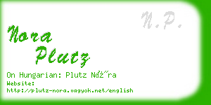 nora plutz business card